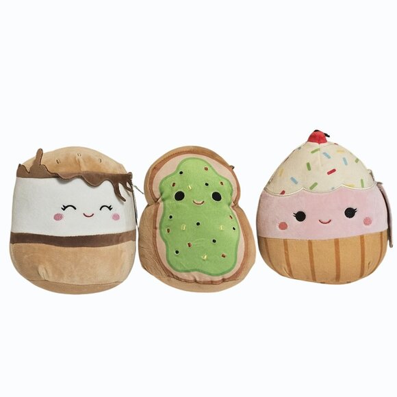Squishmallows Lot 8" Clara Cupcake Carmelita S'more Sinclair and Avocado Toast - Picture 1 of 7